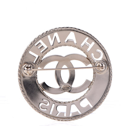 Chanel Metal CC Paris Brooch Light Gold 3 of 5