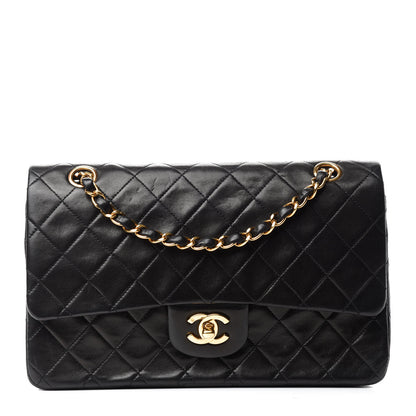Chanel Lambskin Quilted Medium Double Flap Black 1 of 15