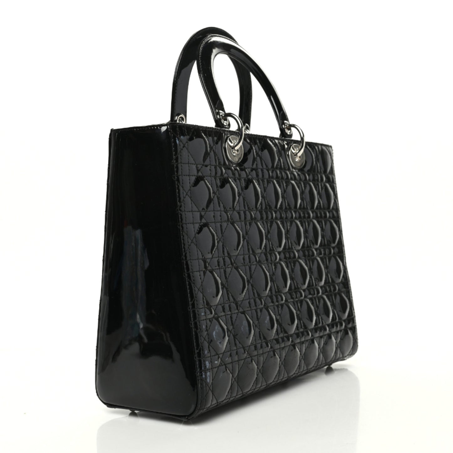 Patent Cannage Large Lady Dior Black