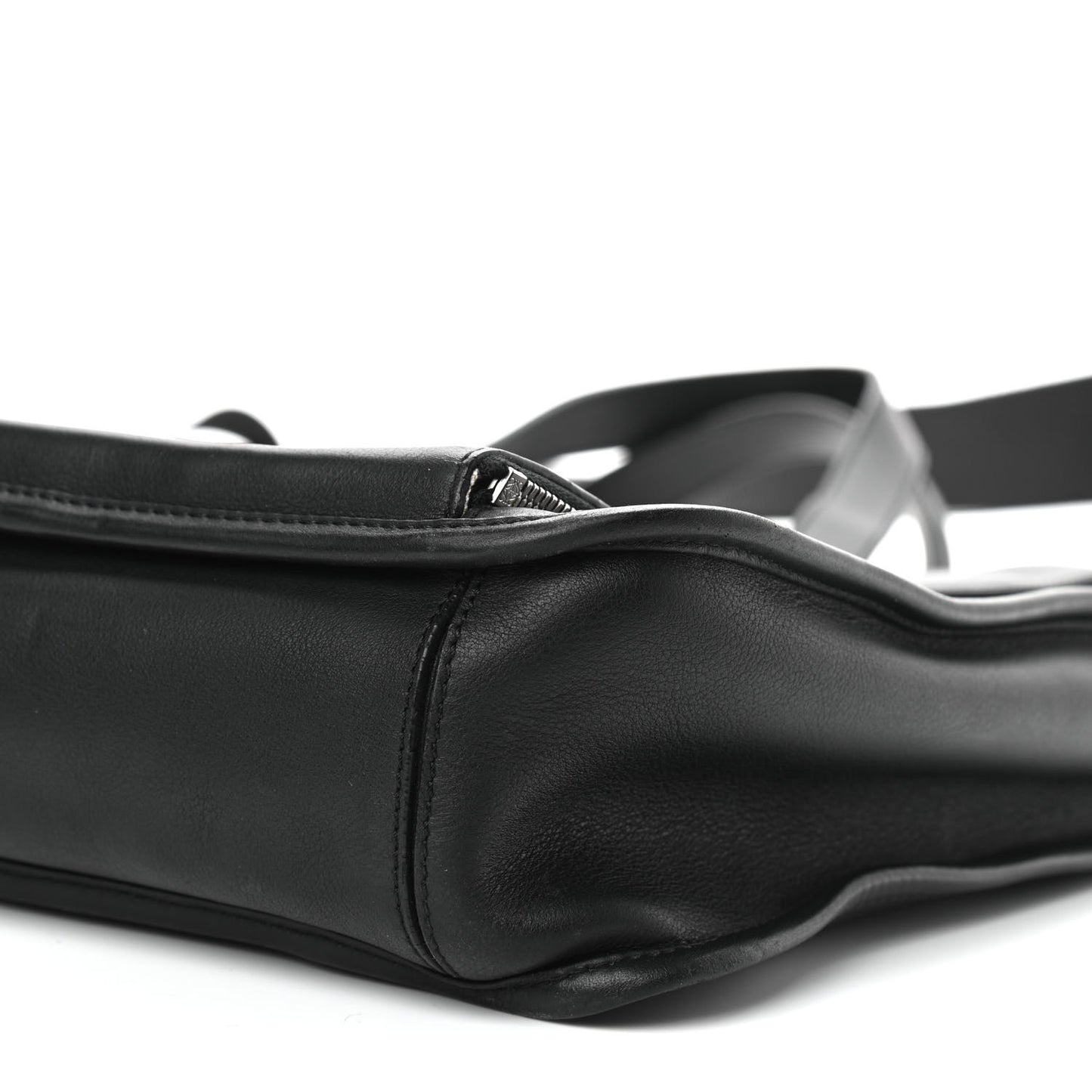 Calfskin Wide Briefcase Black