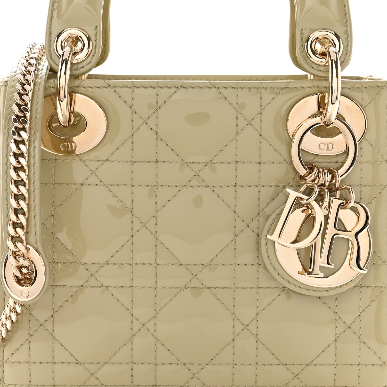 Christian Dior Patent Cannage Mini Lady Dior Sage Green 7 of 10