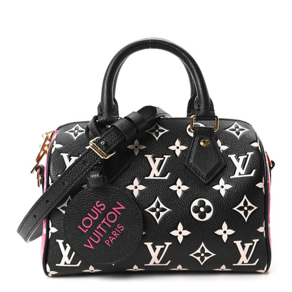 Louis Vuitton Empreinte Monogram Spring in the City Speedy Bandouliere 20 Black White Pink 1 of 9