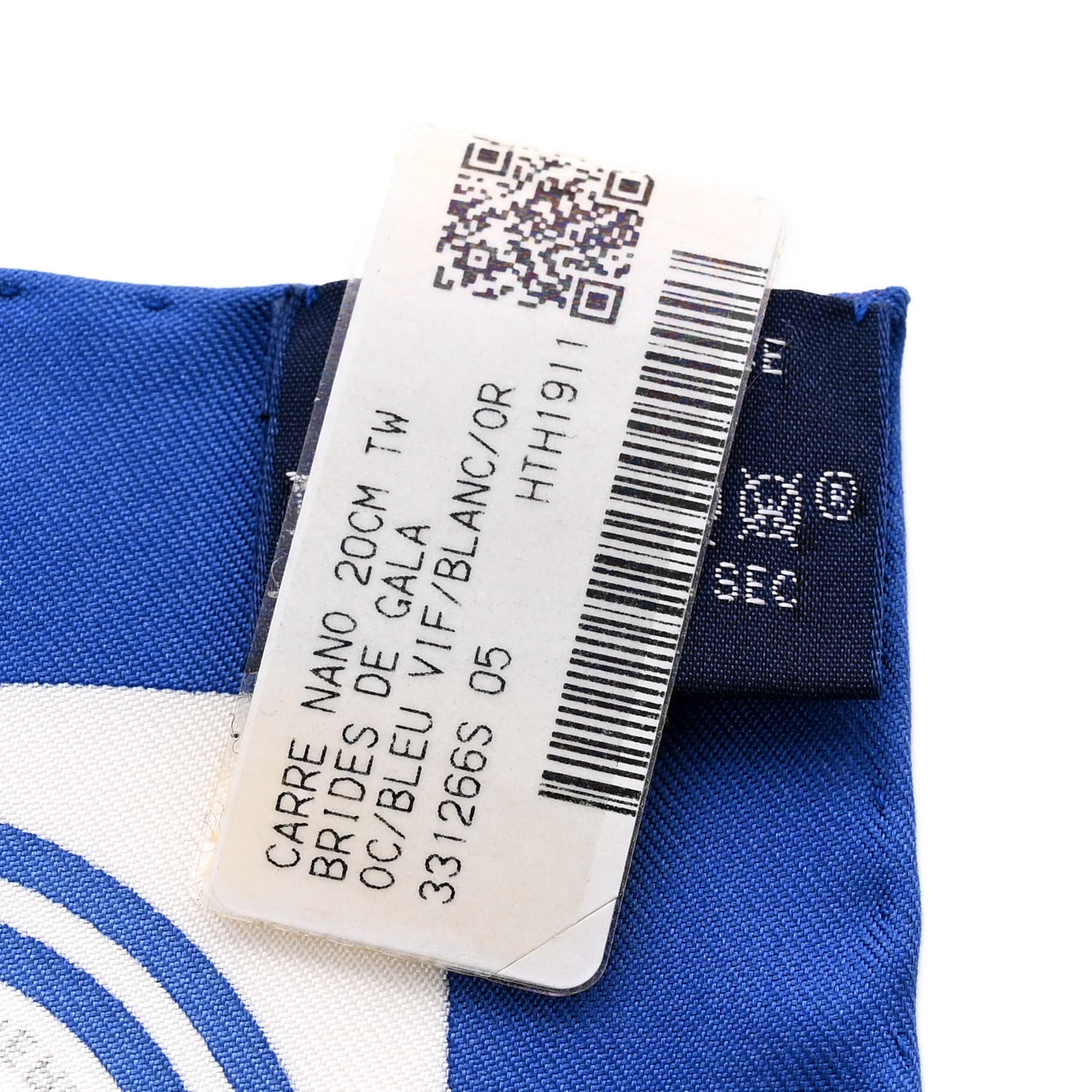 Hermes Silk Brides de Gala Nano Scarf 20 Bleu Vif White Or 4 of 4