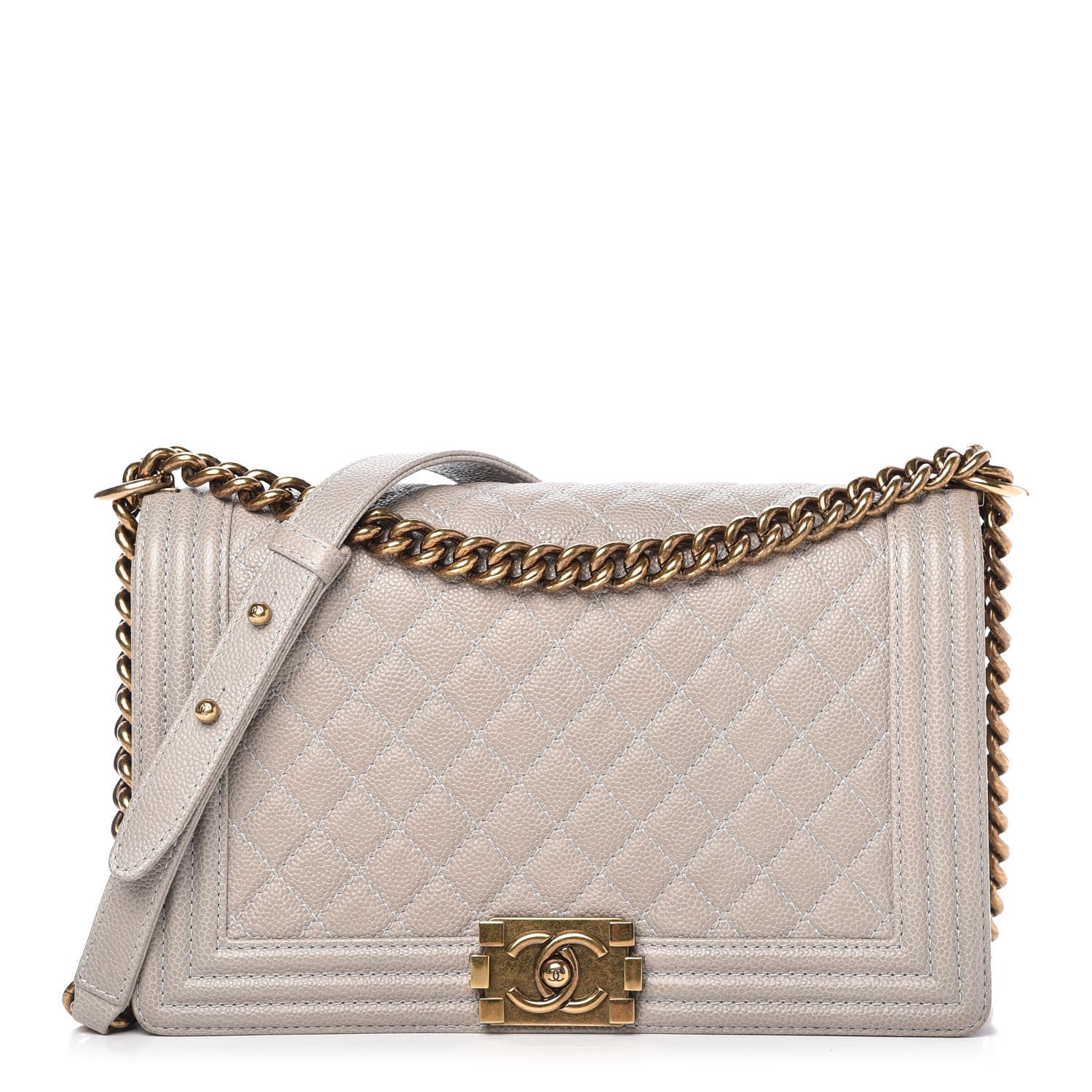 Chanel Caviar Quilted New Medium Boy Flap Grey 1 of 12