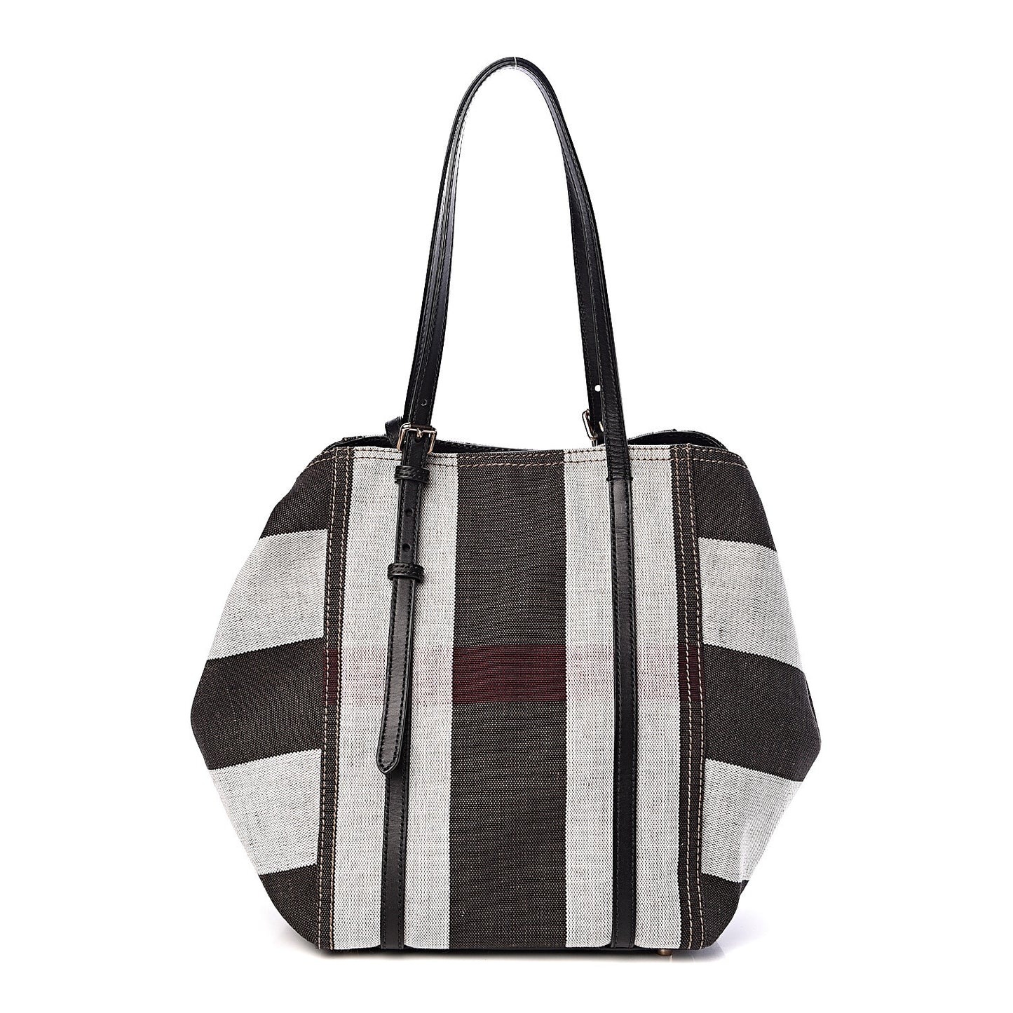 Canvas Mega Check Medium Padstow Tote Black