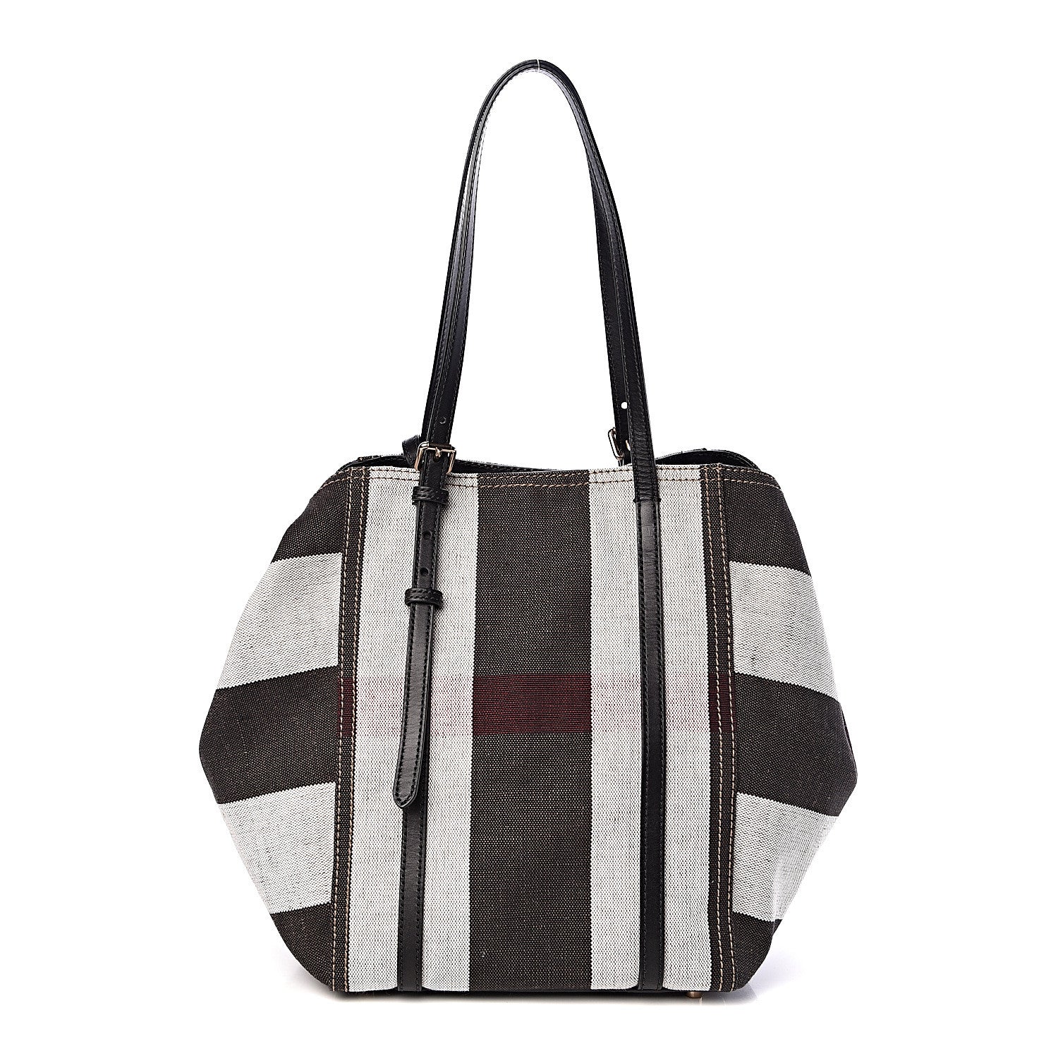Burberry Canvas Mega Check Medium Padstow Tote Black 3 of 11