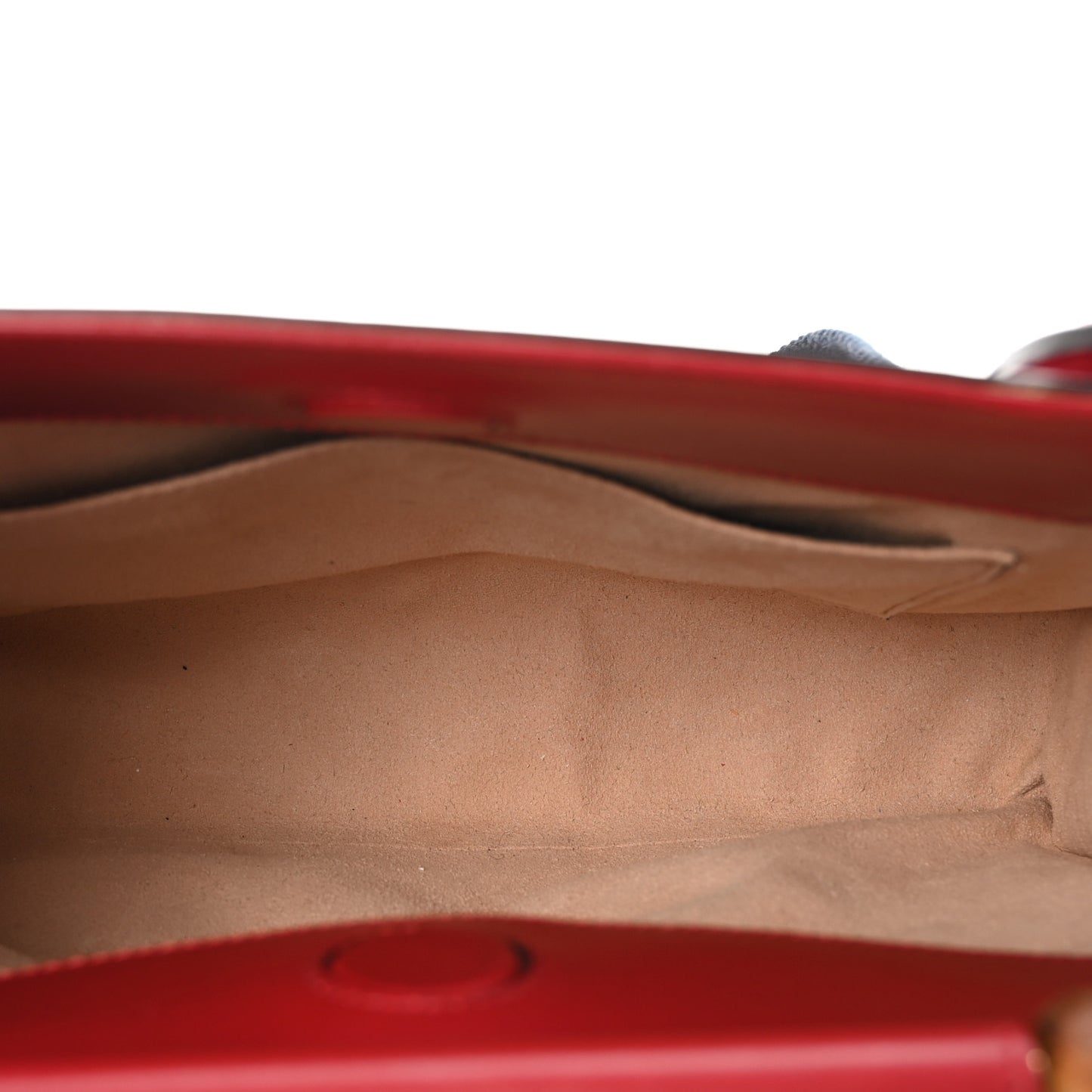 Nappa Bamboo Web Small Nymphaea Top Handle Bag Hibiscus Red