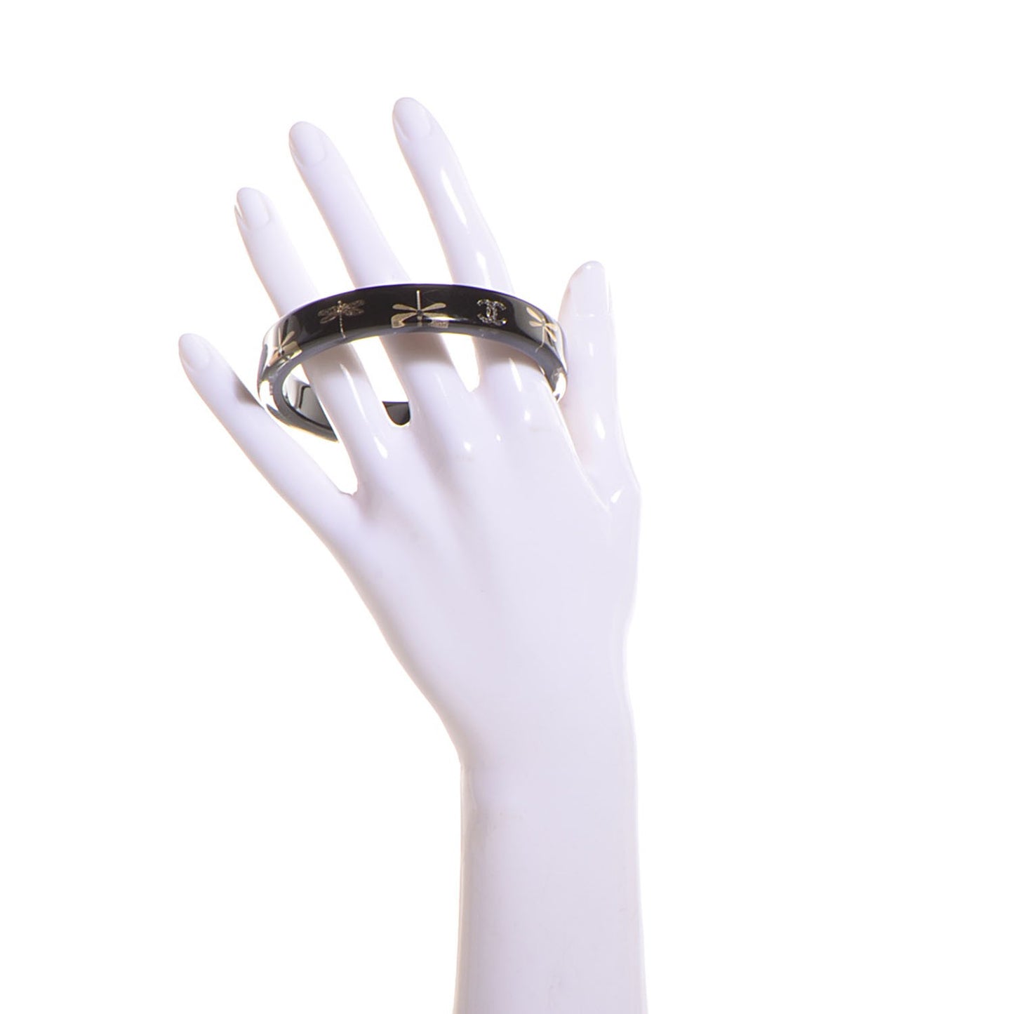 Resin Crystal CC Dragonfly Butterfly Bangle Black
