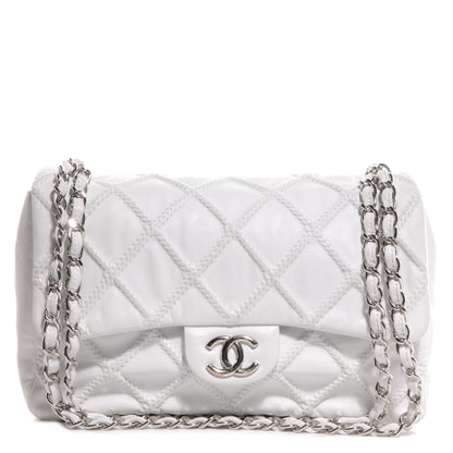 Chanel Calfskin Stitched Large Flap White 1 of 7