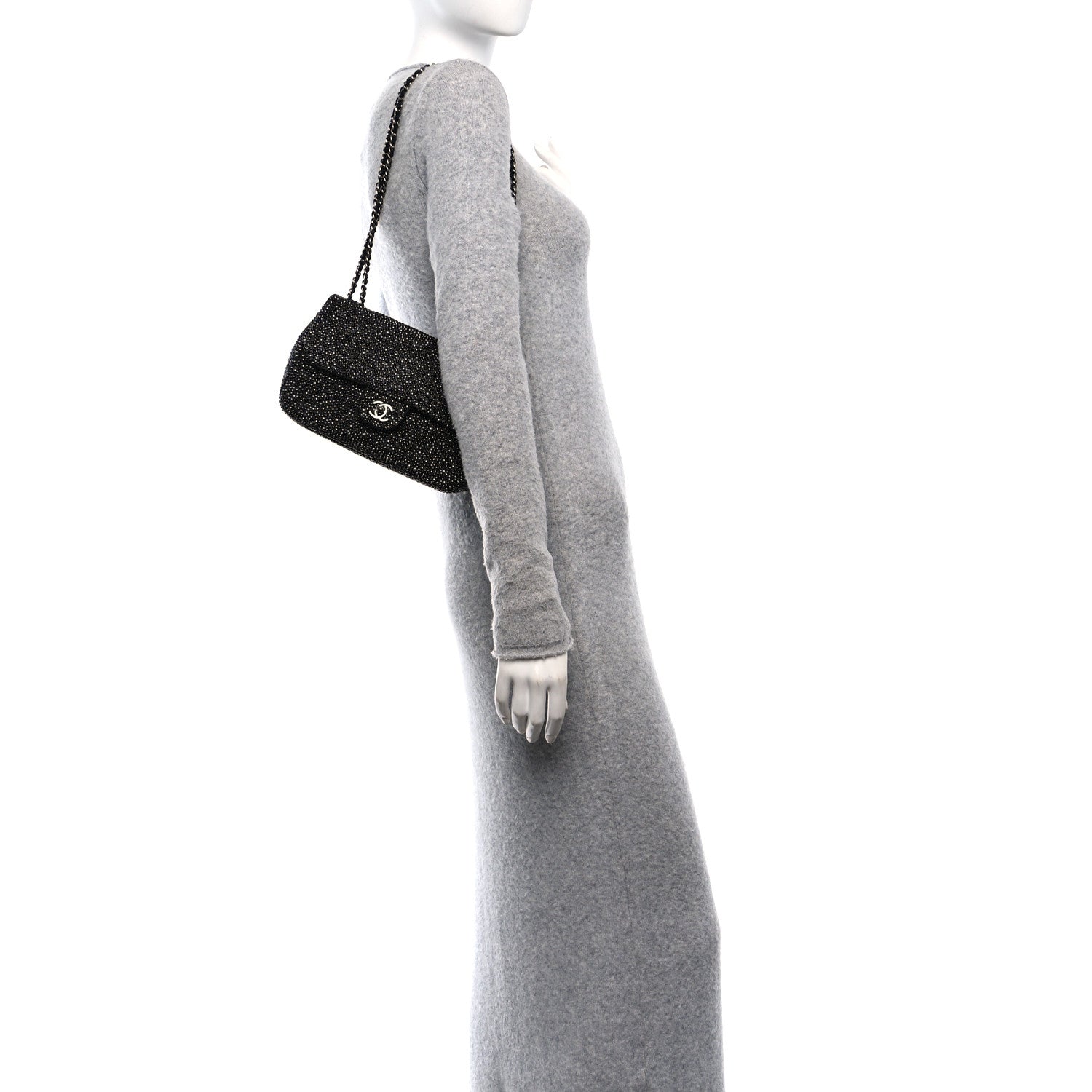 Chanel Suede Beaded Small Flap Dark Grey 2 of 10
