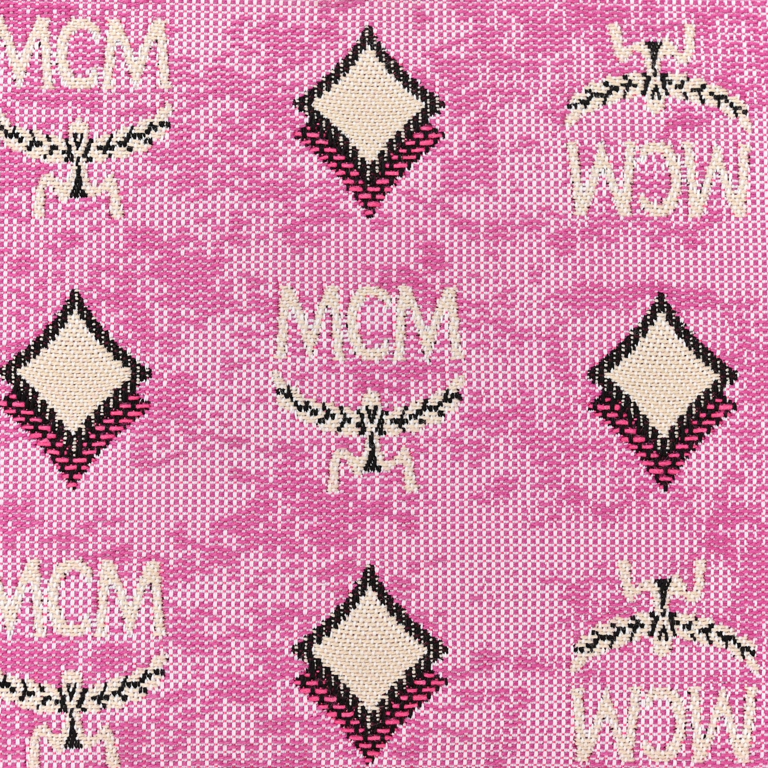 MCM Vintage Jacquard Monogram Mini Aren Shoulder Bag Pink 8 of 10