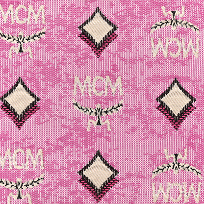 MCM Vintage Jacquard Monogram Mini Aren Shoulder Bag Pink 8 of 10