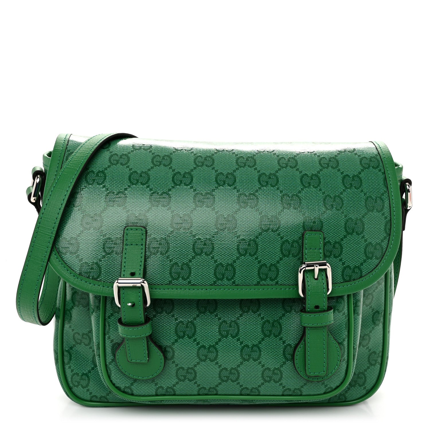 Gucci Monogram GG Childrens Messenger Bag Green 1 of 10