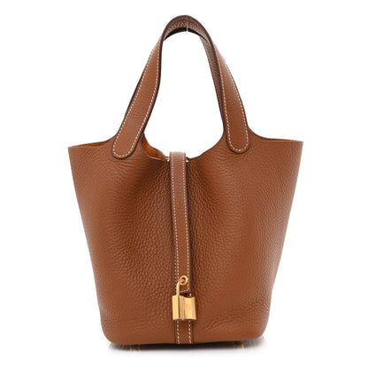 Hermes Taurillon Clemence Picotin Lock 18 PM Gold 1 of 10