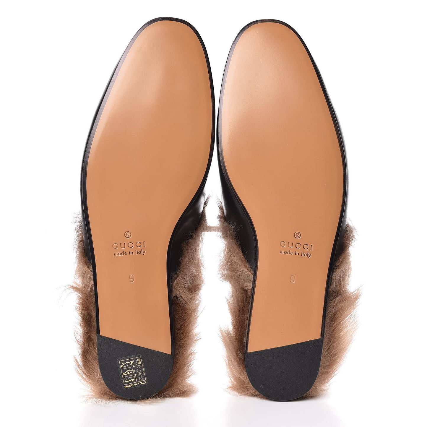 Calfskin Fur Dragon UFO Embroidered Mens Princetown Slippers 9 Black