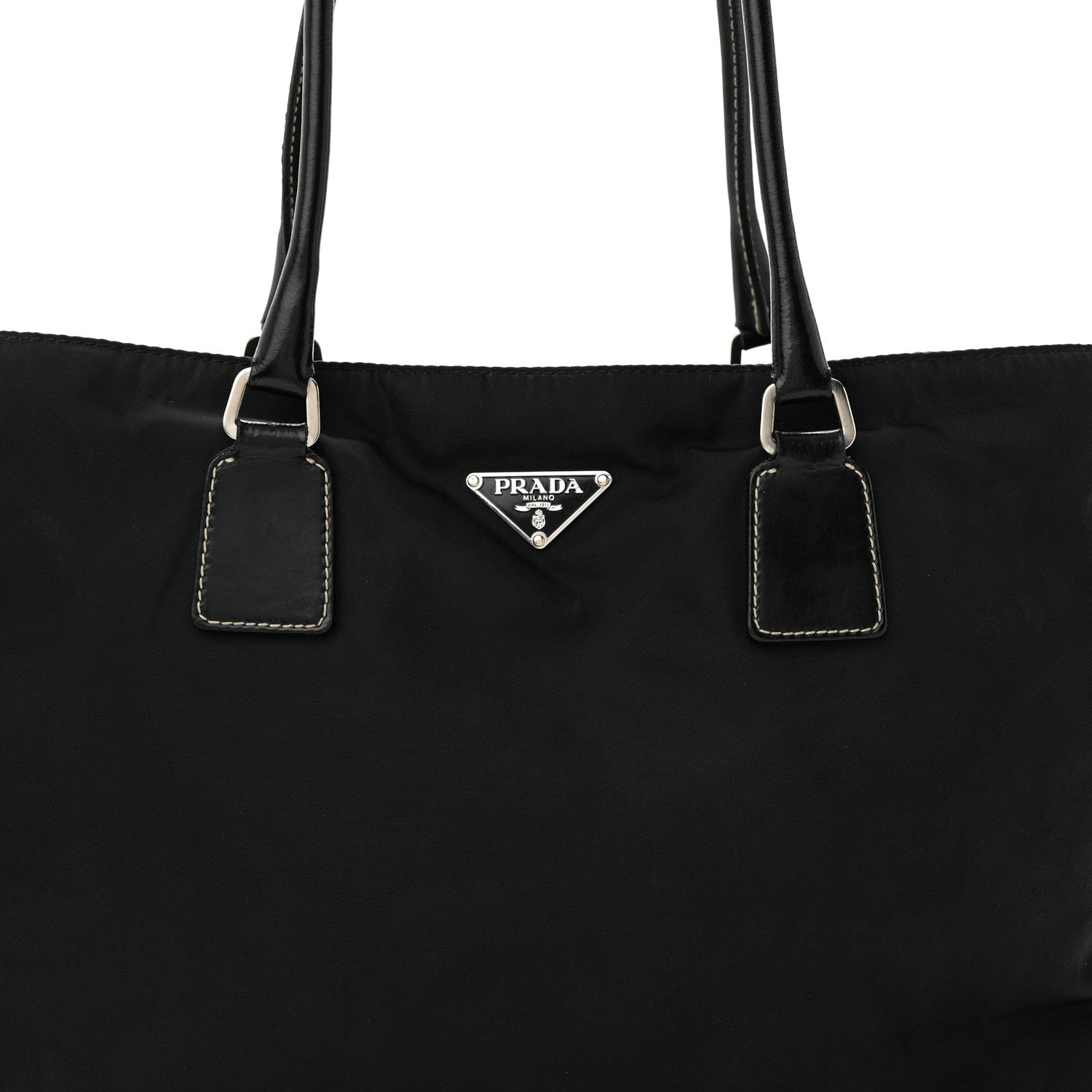 Prada Nylon Zip Tote Bag Black 7 of 15