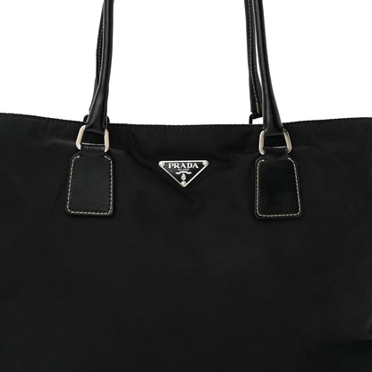 Prada Nylon Zip Tote Bag Black 7 of 15