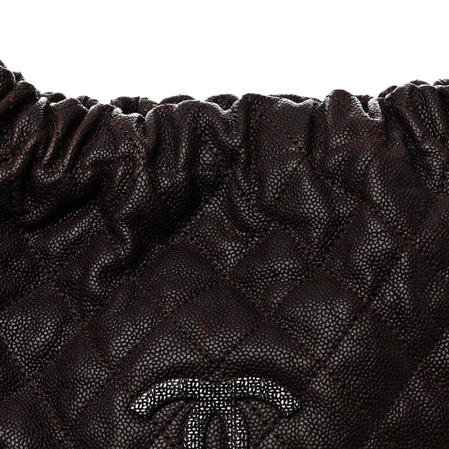 Chanel Distressed Glazed Caviar Quilted Large Elastic Tote Brown 8 of 10