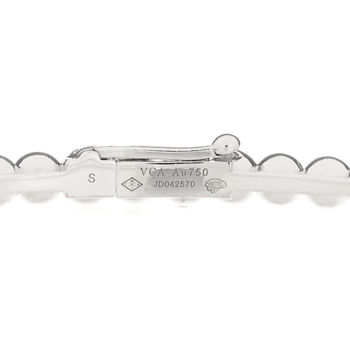 Van Cleef & Arpels 18K White Gold Perlee Pearls of Gold Bracelet S 5 of 9