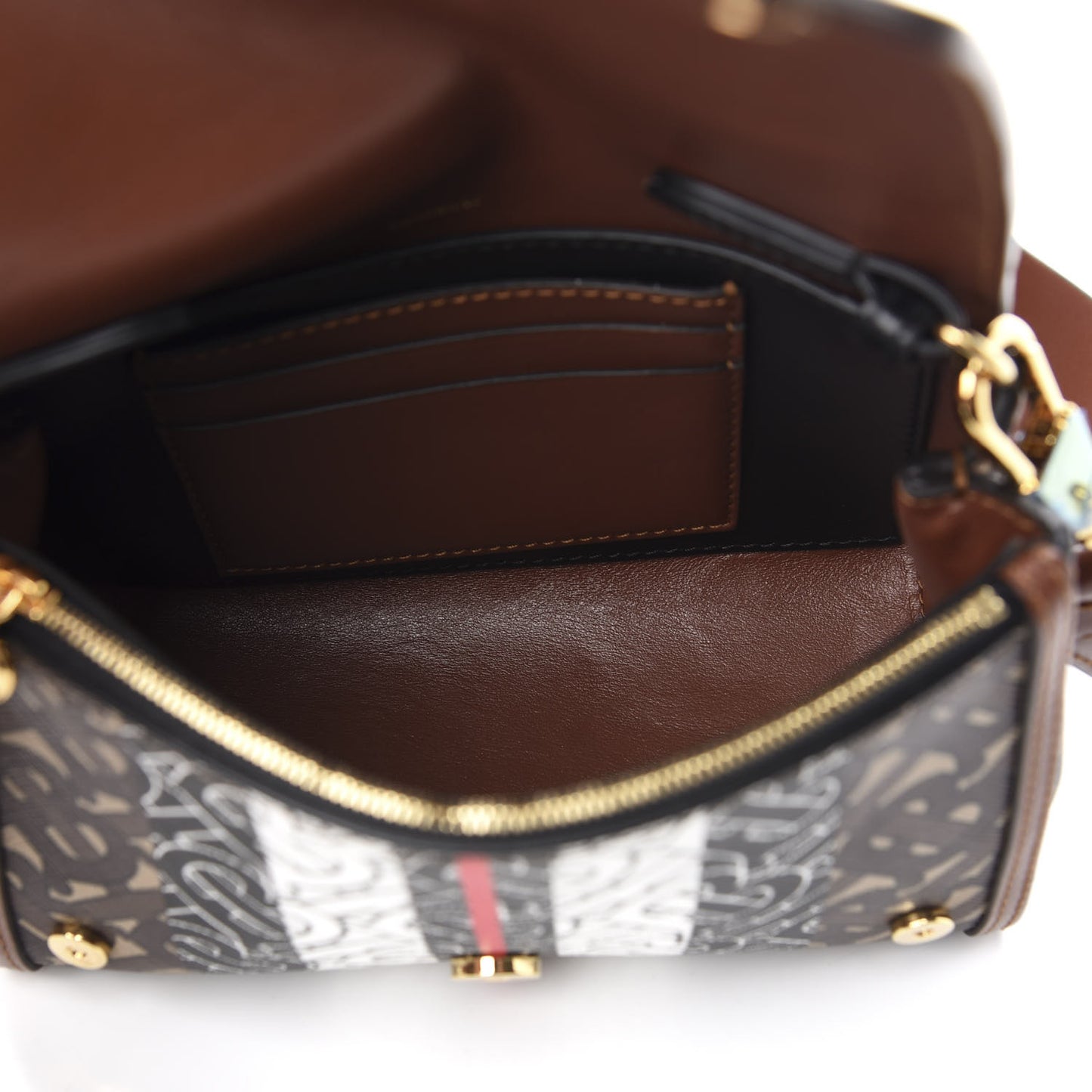 E-Canvas Monogram Stripe Hackberry Crossbody Bag Bridle Brown