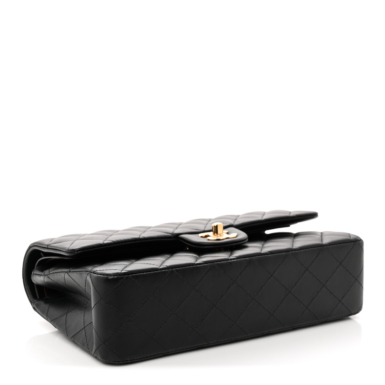 Chanel Lambskin Quilted Medium Double Flap Black Black 4 of 12