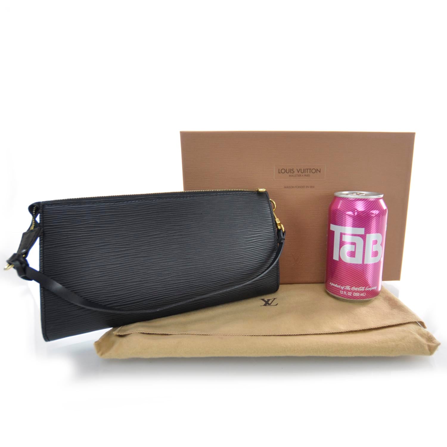 Louis Vuitton Epi Pochette Accessories 24 Black 2 of 7