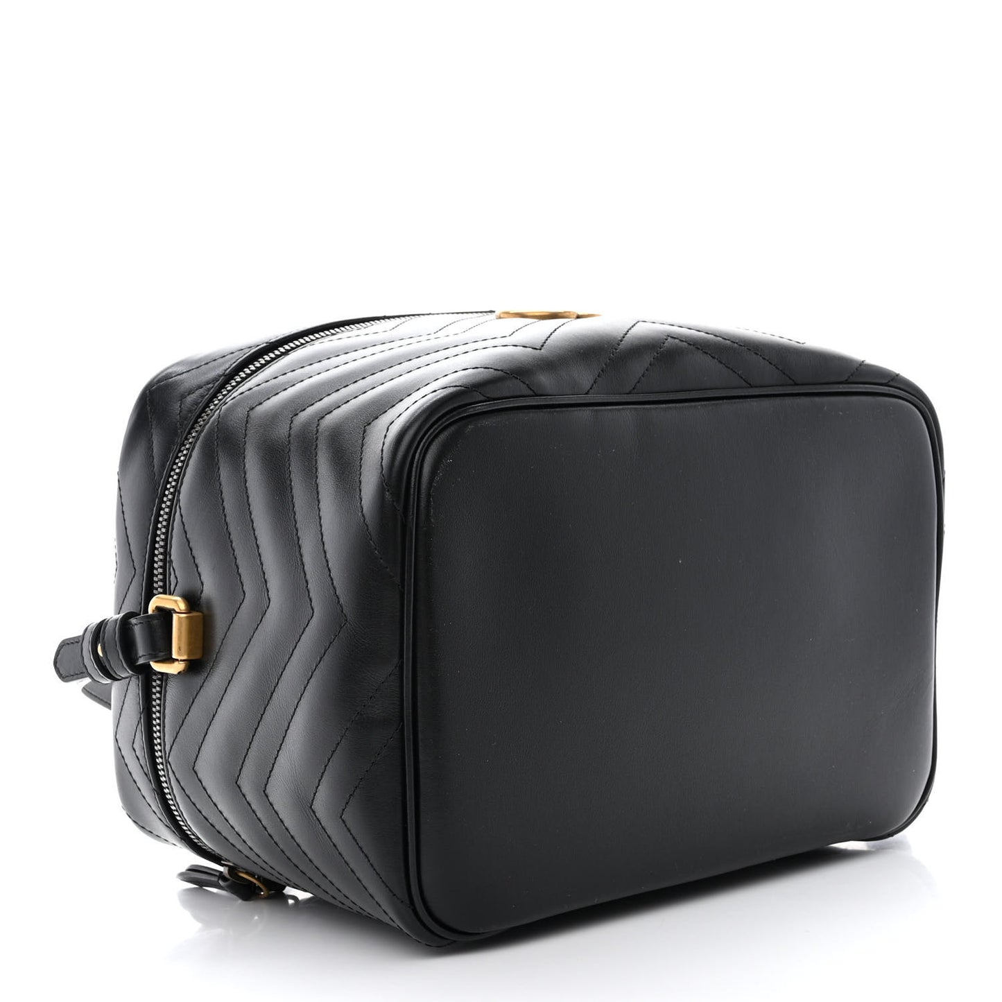 Calfskin Matelasse Large GG Marmont Vanity Cosmetic Case Black