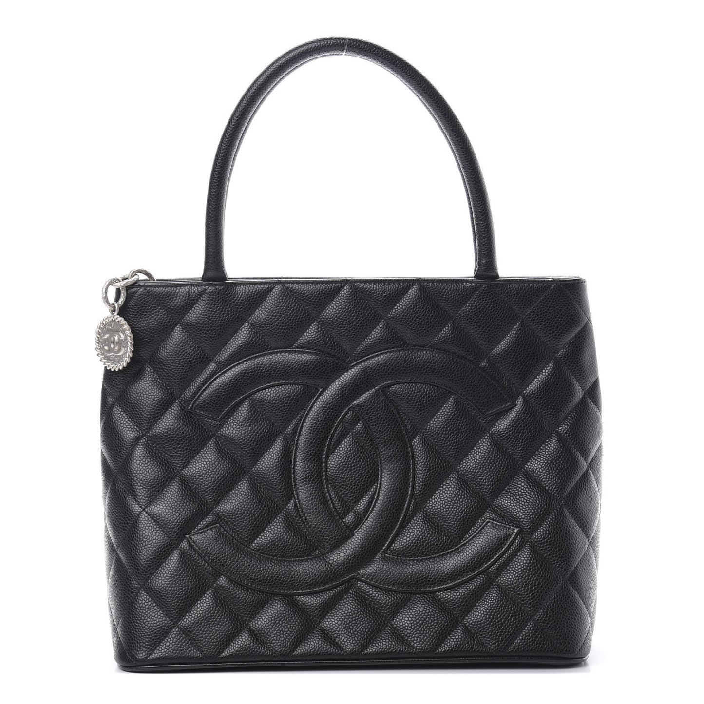 Caviar Quilted Medallion Tote Black