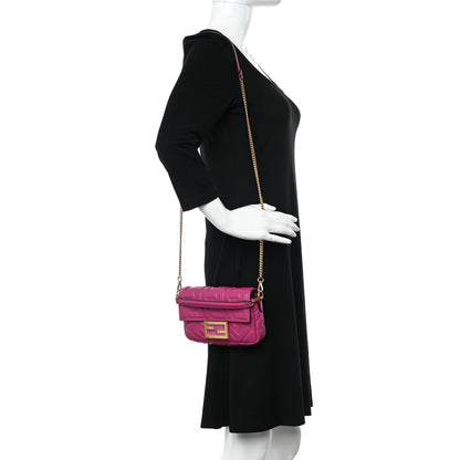 Fendi Nappa FF 1974 Embossed Mini Baguette Ciclamino Pilar 2 of 11