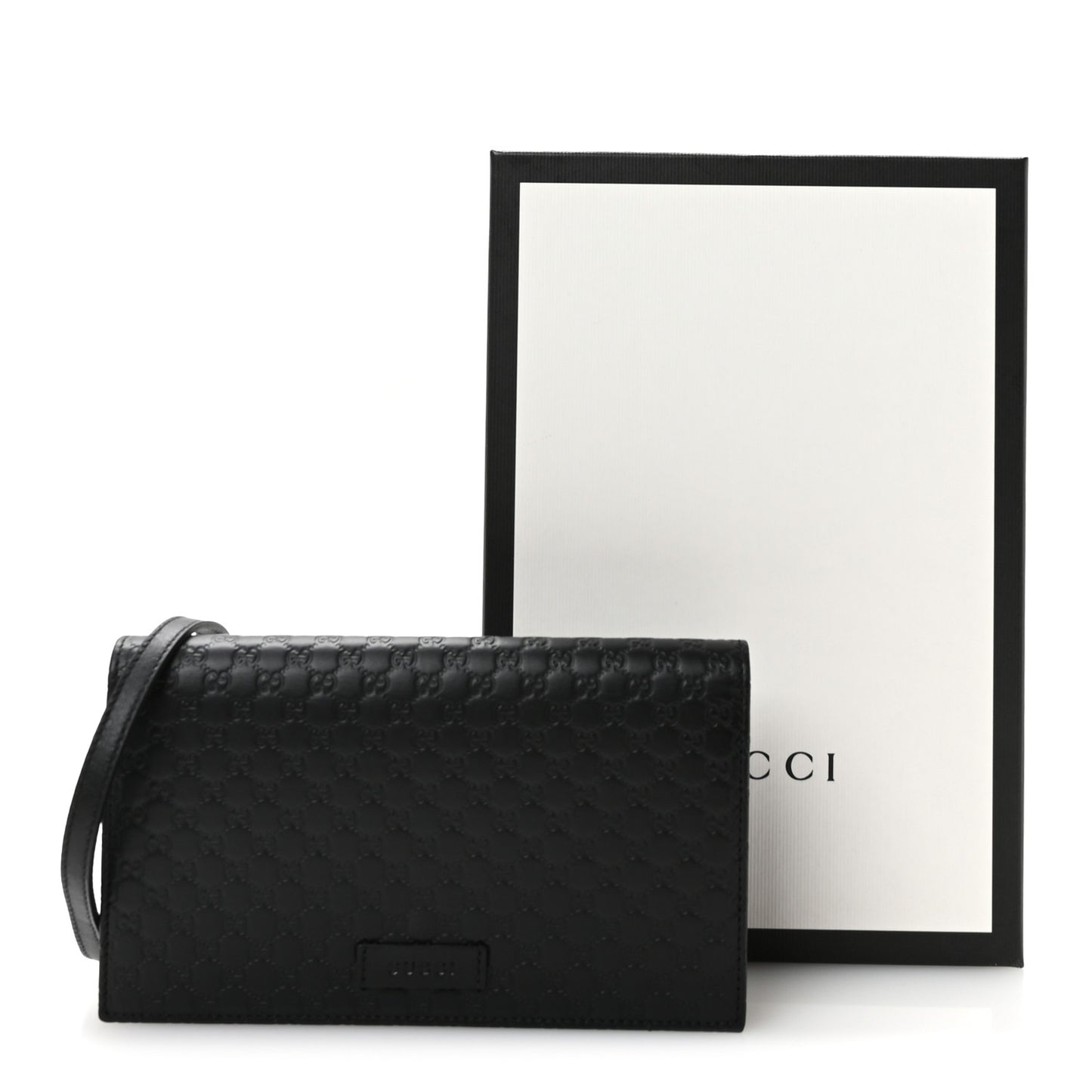 Microguccissima Crossbody Wallet Black