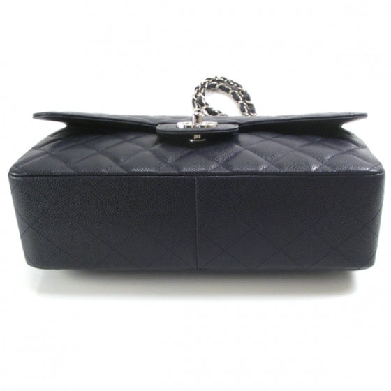 Chanel Caviar JUMBO Classic Flap Dark Navy Blue 4 of 10