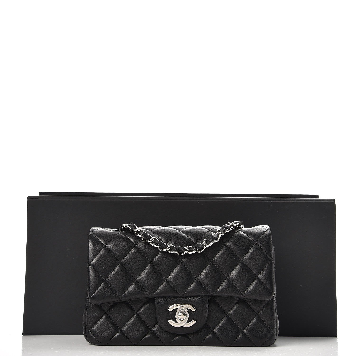 Chanel Lambskin Quilted Mini Rectangular Flap Black 9 of 9