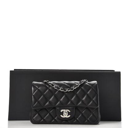 Chanel Lambskin Quilted Mini Rectangular Flap Black 9 of 9