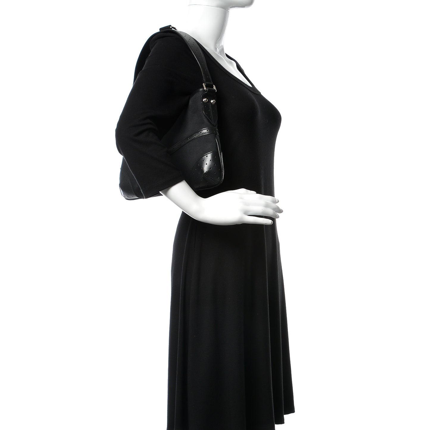 Canvas GG Reins Shoulder Bag Black
