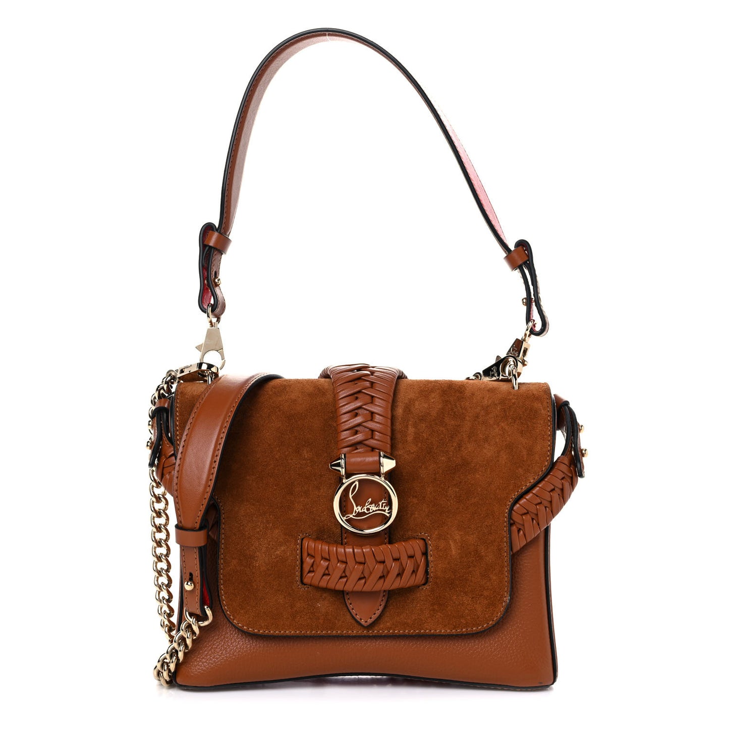Suede Calfskin Small Rubylou Loubiwoodstock Shoulder Bag Cannelle