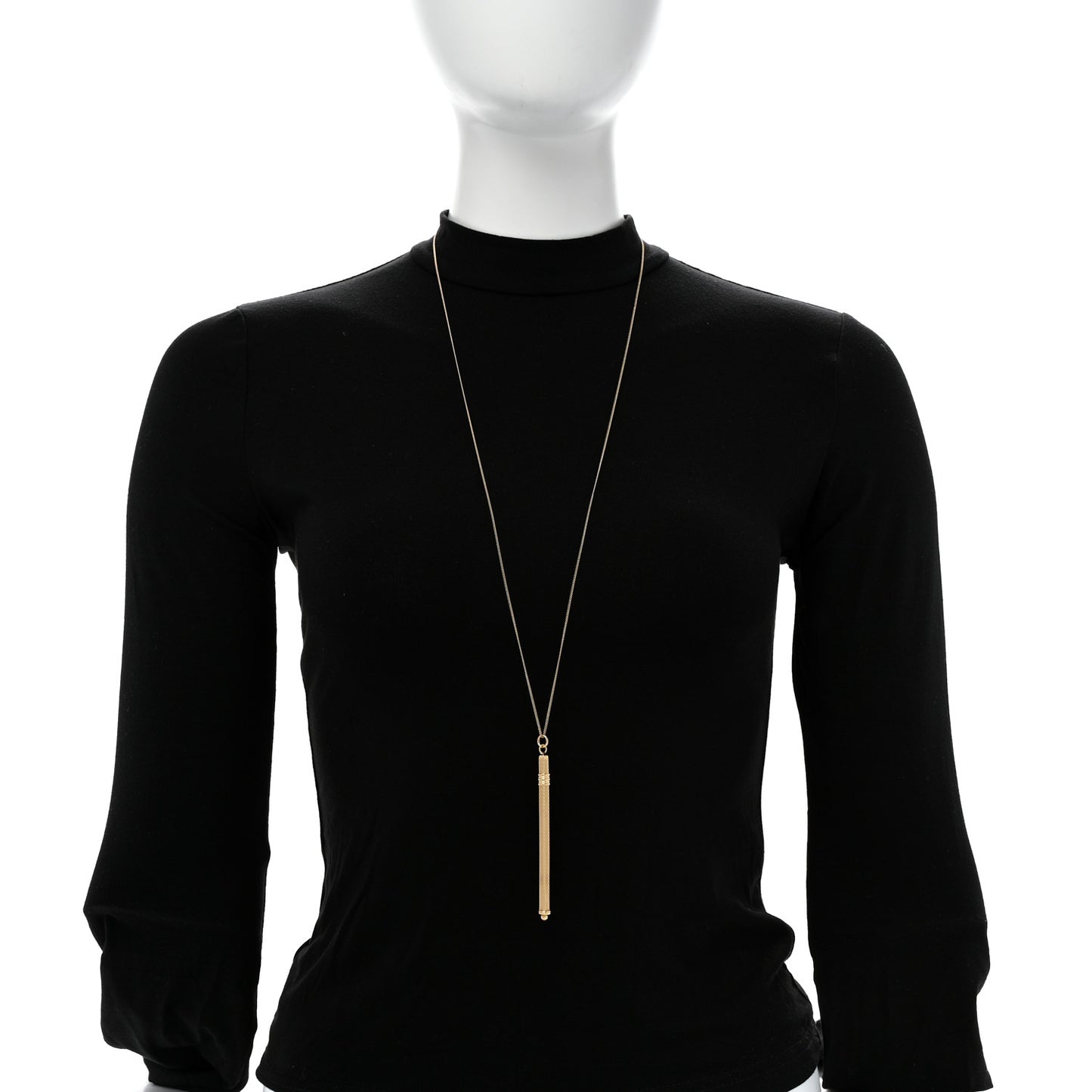 Brass Long Stirrer Pendant Necklace Gold