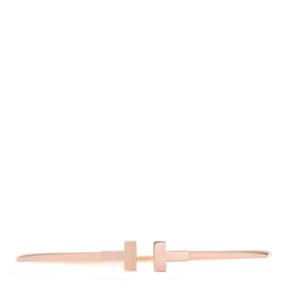 Tiffany 18K Rose Gold Narrow T Wire Bracelet 1 of 5