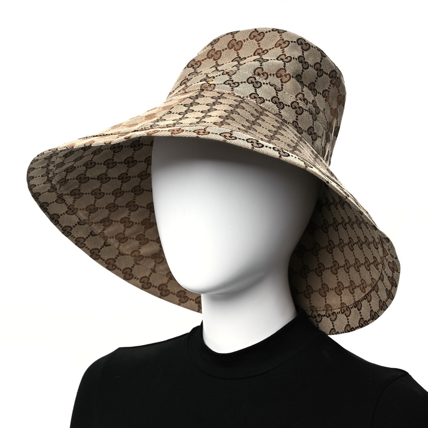 Monogram Wide Brim Hat L Beige