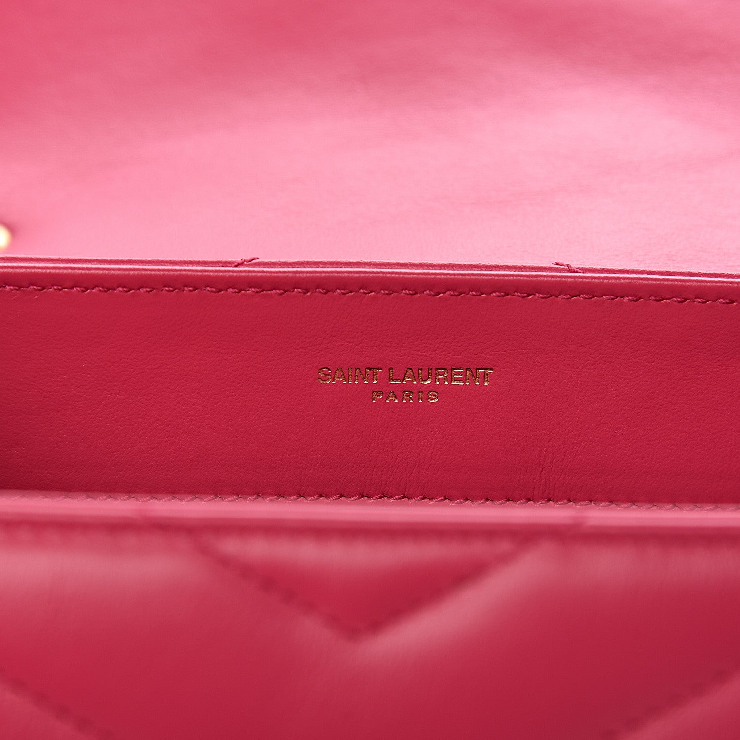 Saint Laurent Calfskin Y Quilted Monogram Small Loulou Chain Satchel Fresh Fuxia 6 of 11