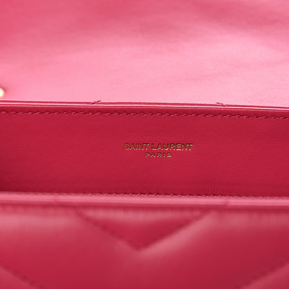 Saint Laurent Calfskin Y Quilted Monogram Small Loulou Chain Satchel Fresh Fuxia 6 of 11