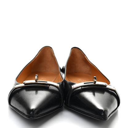 Hermes Patent Ballerina Flats 37.5 Black 2 of 10
