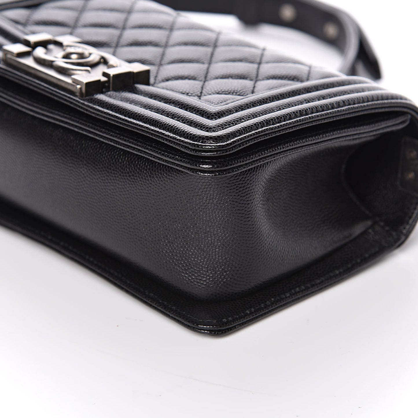 Caviar Quilted Small Boy Flap Black