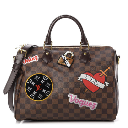 Louis Vuitton Damier Ebene Patches Speedy Bandouliere 30 1 of 10