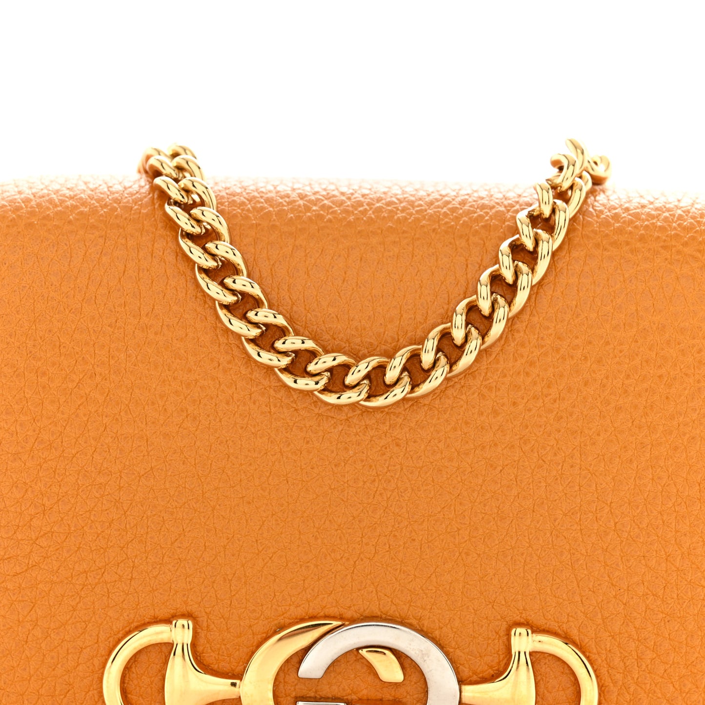 Grainy Calfskin Zumi Chain Card Case Wallet Friky Taupe