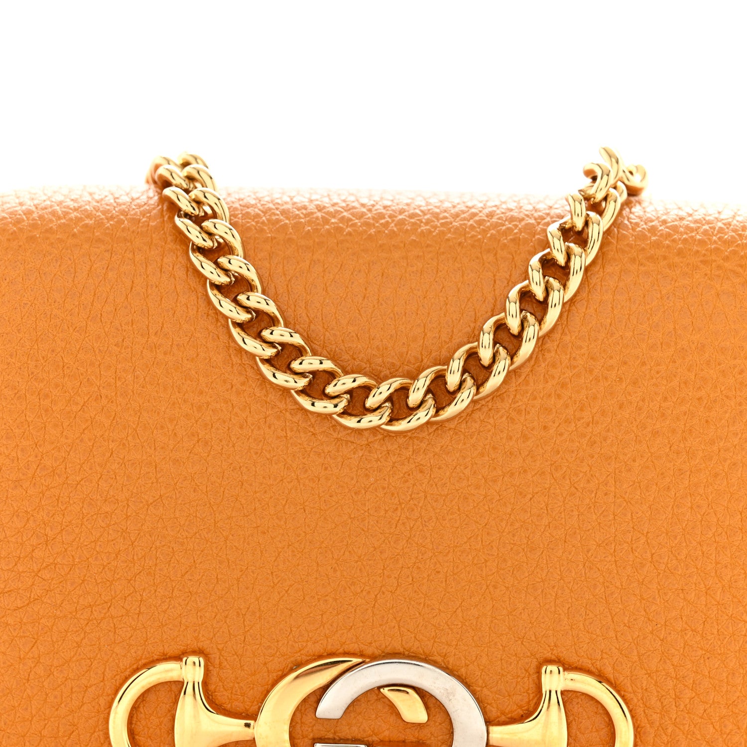 Gucci Grainy Calfskin Zumi Chain Card Case Wallet Friky Taupe 8 of 12