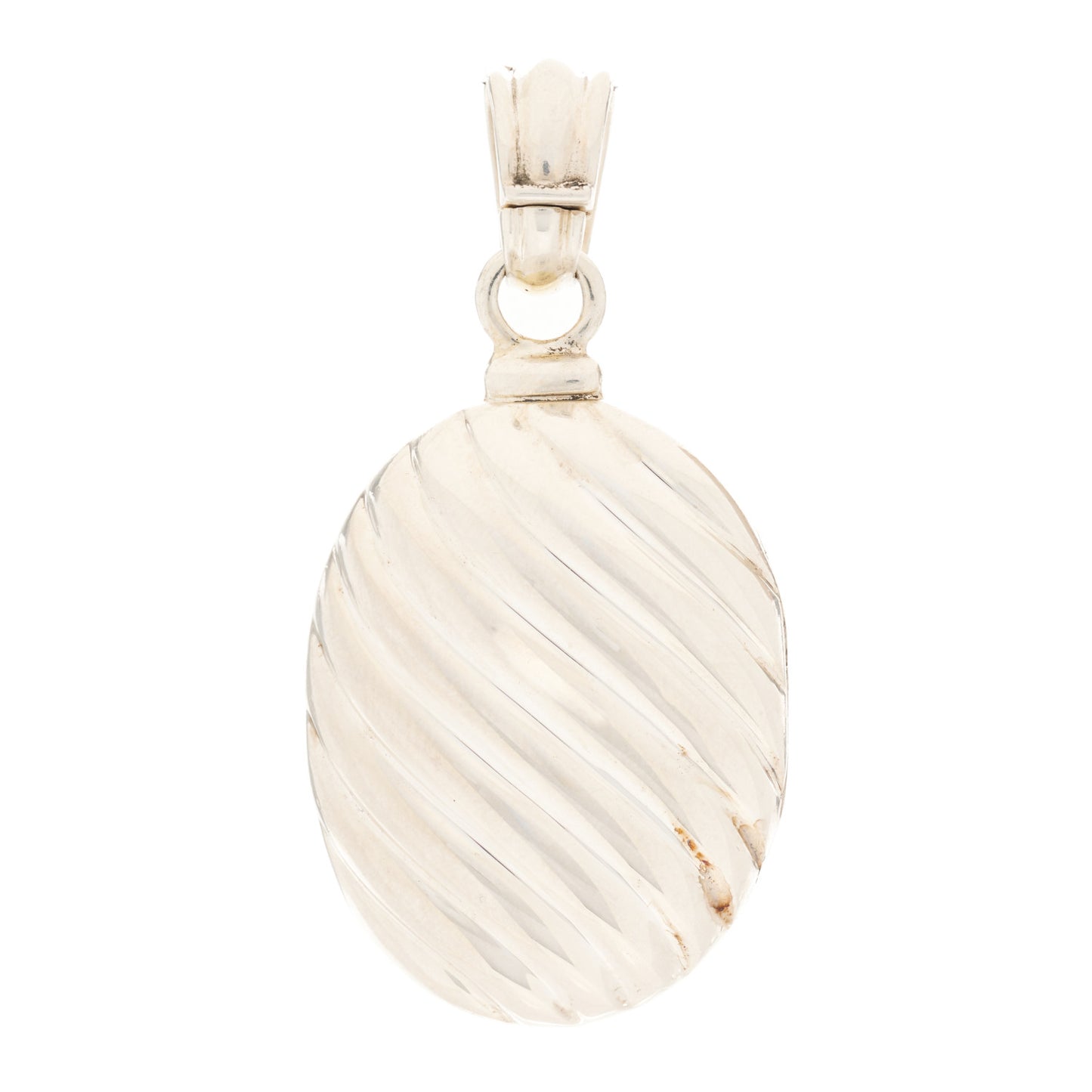 Sterling Silver 18K Yellow Gold Oval Cable Locket Pendant