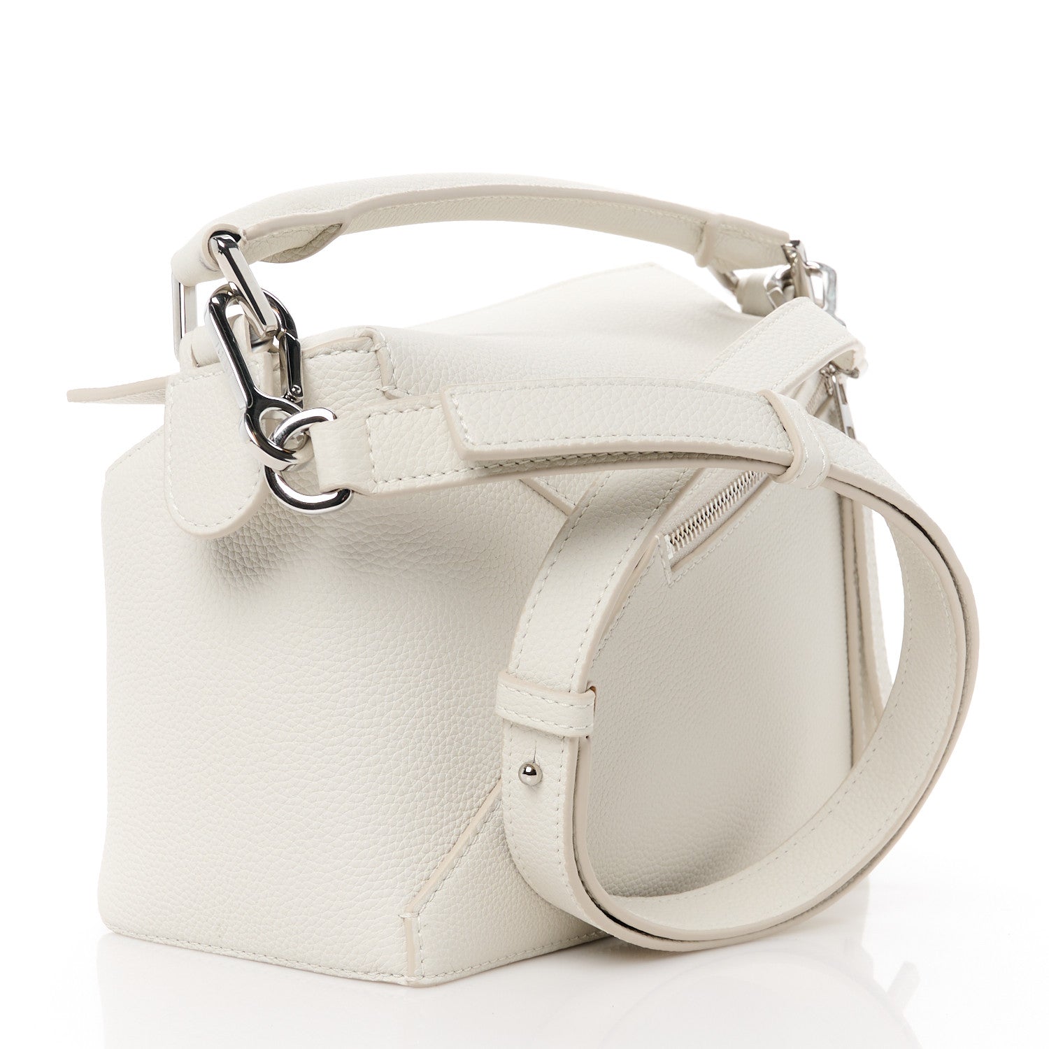 Loewe Soft Grained Calfskin Small Puzzle Edge Bag Soft White 3 of 9