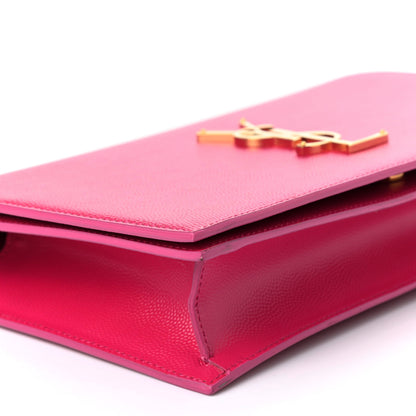 Saint Laurent Grain De Poudre Classic Monogram Kate Clutch Lipstick Fuchsia 7 of 10