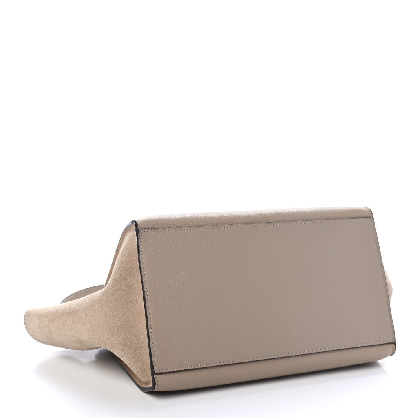Drummed Calfskin Suede Medium Trapeze Dune