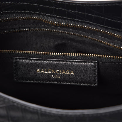Balenciaga Calfskin Crocodile Embossed Classic Hardware City Black 6 of 7